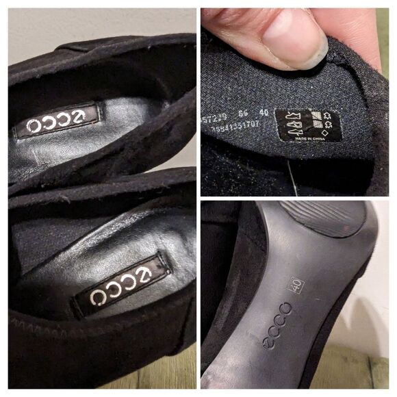 Ecco Alicante Black Suede Pumps Booties Heels Size EU 40 US 9/9.5 - Picture 2 of 12